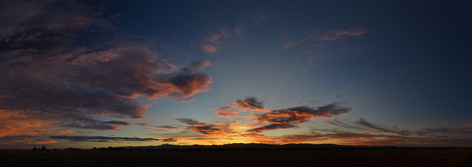 Wispy Cirrus Clouds Sunset Panoramic 2