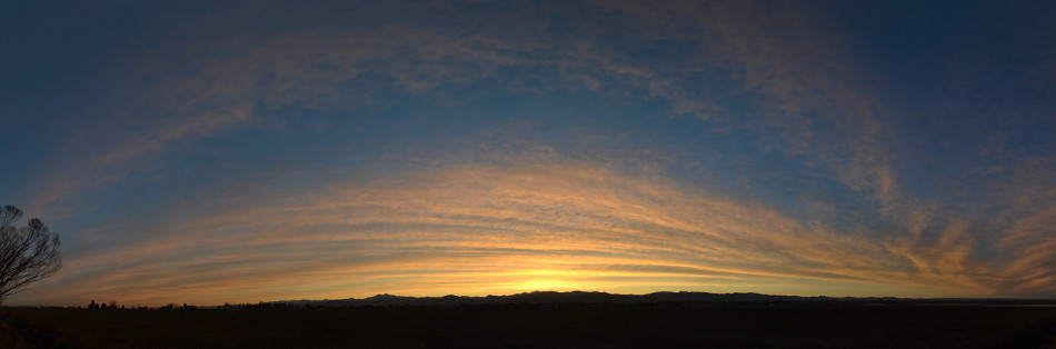 Orange Panoramic Sunset Clouds, Cirrus