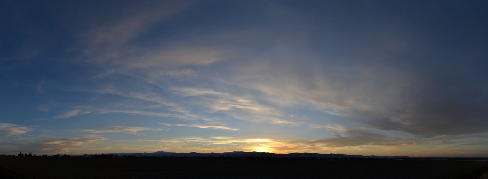 Yellow Cirrus Cloud Sunset Panoramic