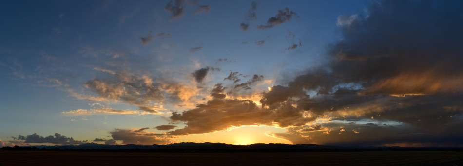 Kevin Udy original photograph: Vibrant Sunset Clouds, Panoramic, 2011-08-16