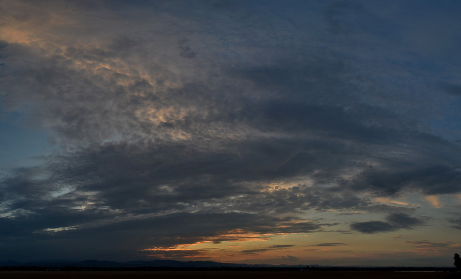 Spotty Sunset Clouds Panoramic