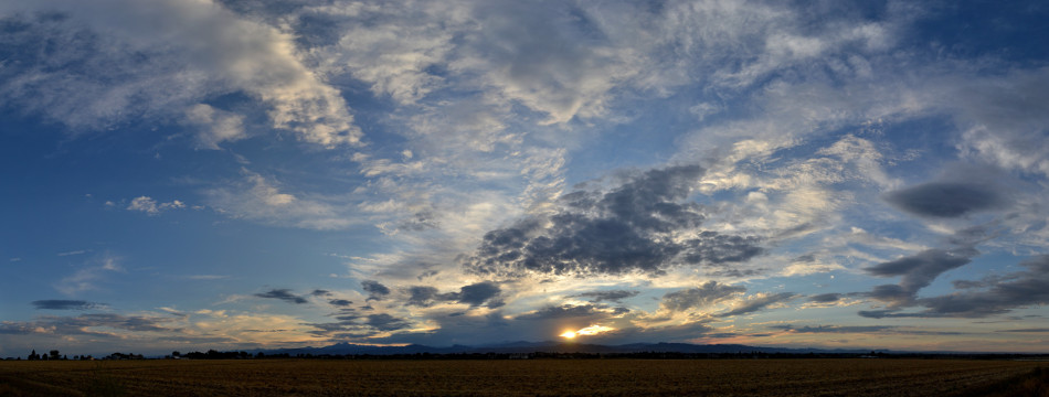 Variety Clouds, Cirrus, Sunset Panoramic
