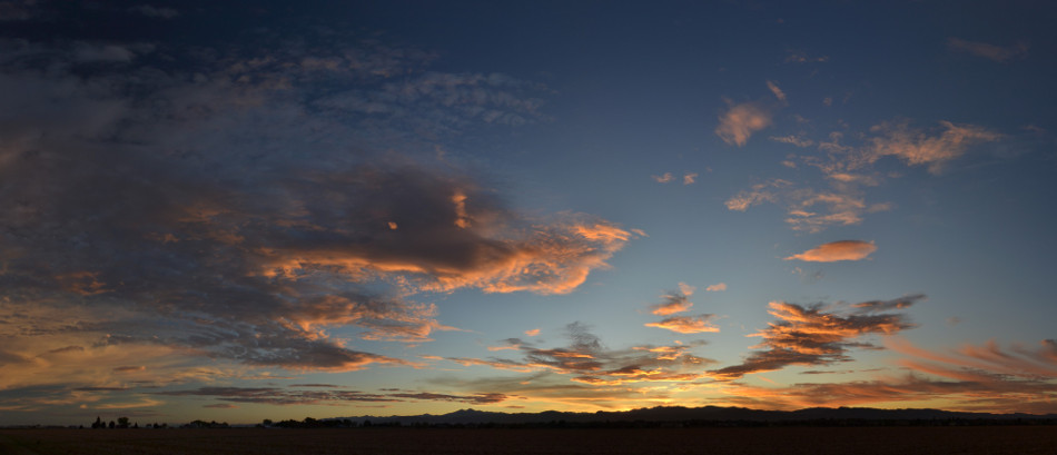 Wispy Cirrus Clouds Sunset Panoramic