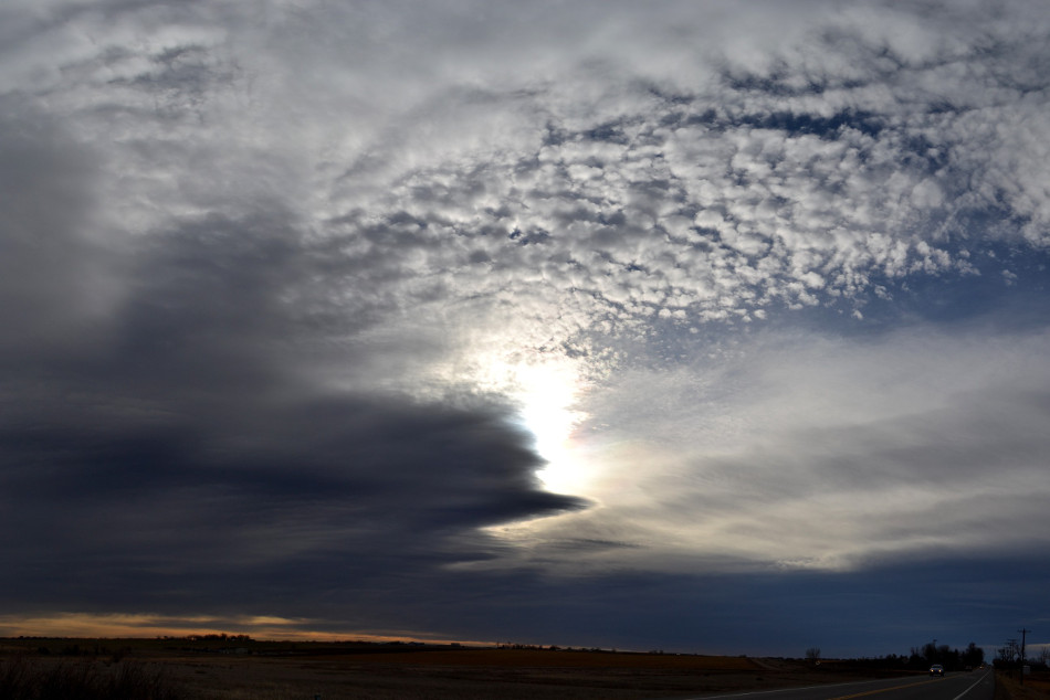 Morning Panoramic Clouds, Backlit, Spotted, Overcast