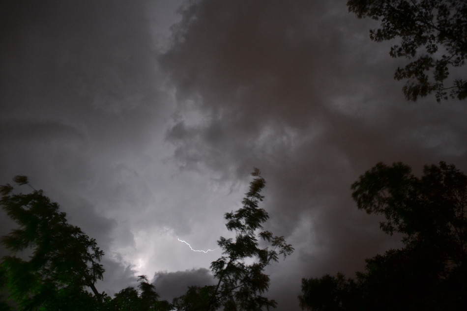 Night Thunderstorm Lightning Illuminated Clouds 2