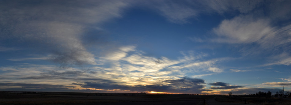 Panoramic Morning Sunrise Cirrus Clouds