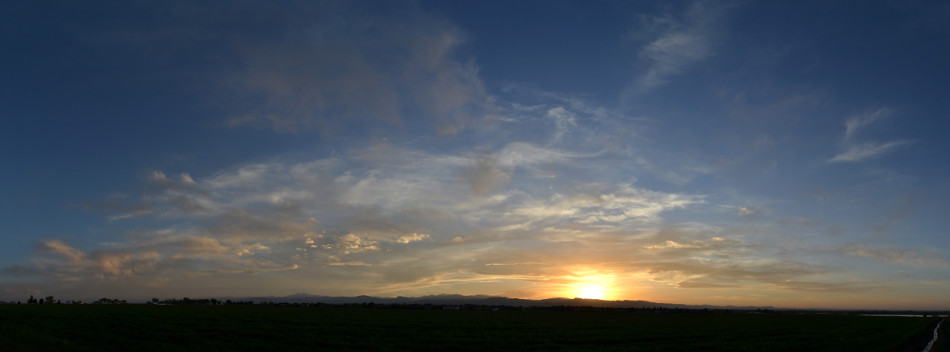 Cirrus Clouds Panoramic Sunset