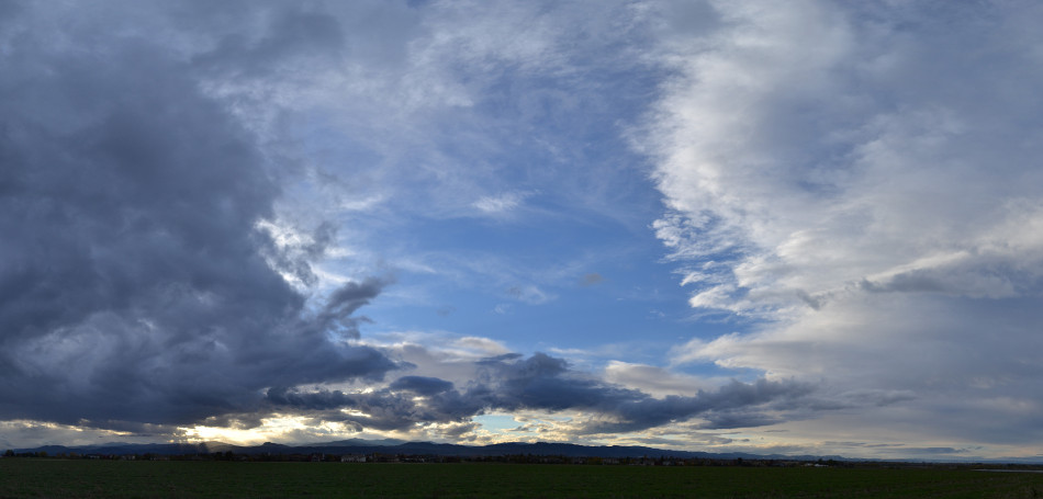 Towering Blue-Gray Stratus Clouds, Panoramic